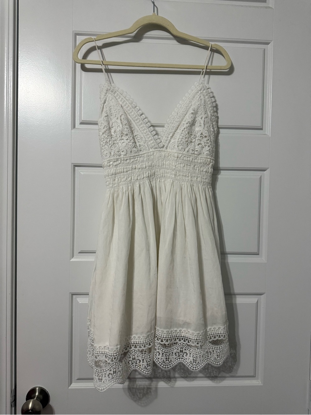 Zara Cream Crochet Bodice Mini Dress